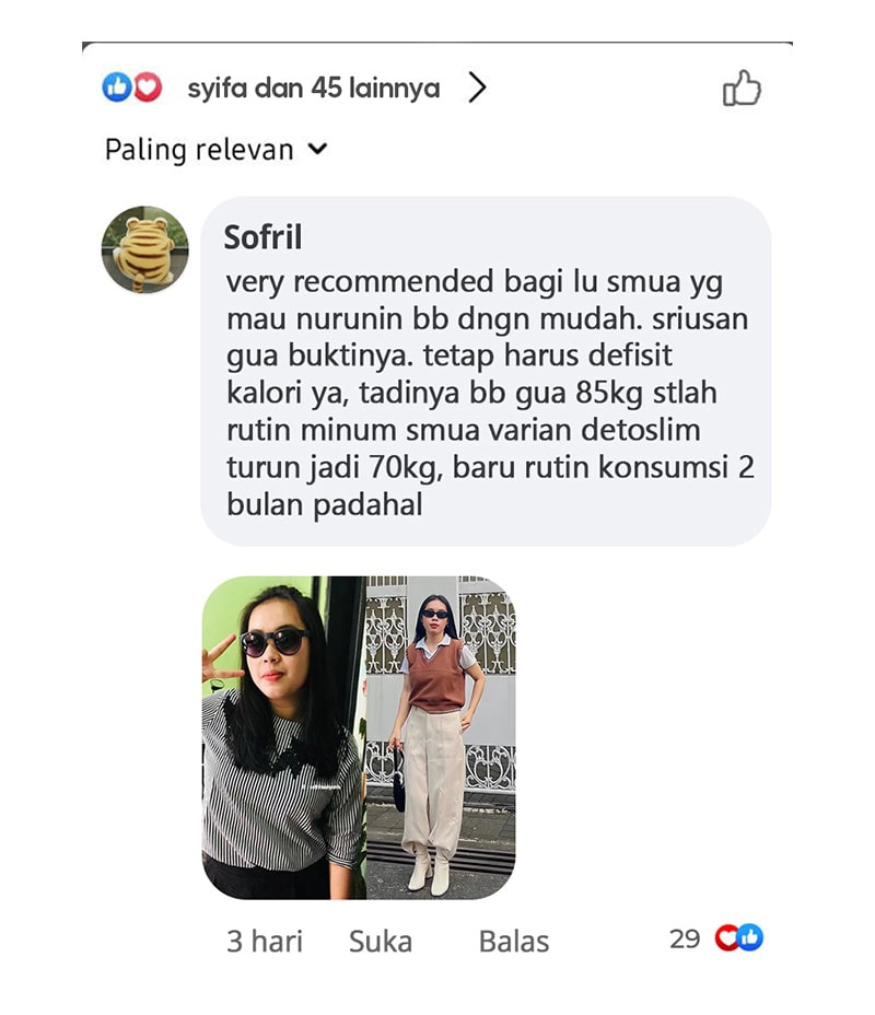 testi komen FB DETOSLIM APRIL 3